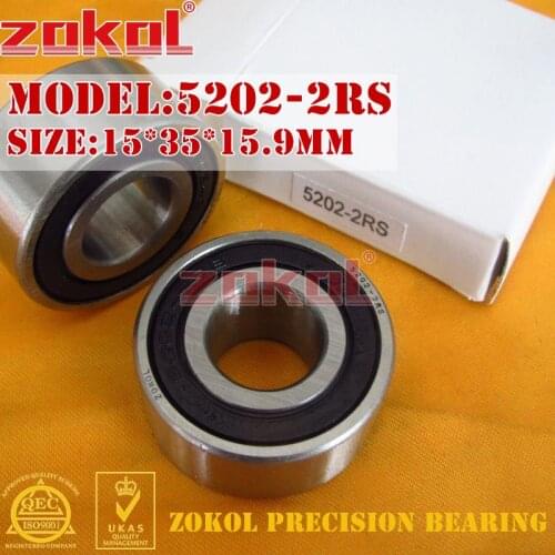 ZOKOL bearing 5202 2RS 3202 2RZ (3056202) Axial Angular Contact Ball Bearing 15*35*15.9mm