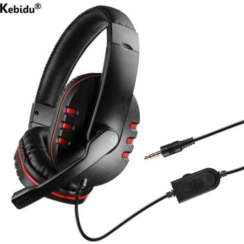 3.5mm Wired Gaming Headphones Over-Head Game Headset Noise Canceling Earphone with Microphone Volume Control for PC Smart Phone