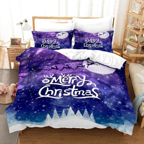 Fanaijia Christmas Bedding Sets Full Kids Duvet Cover Cartoon Quilt Cover and Pillowcase Bed Set Twin Single Size