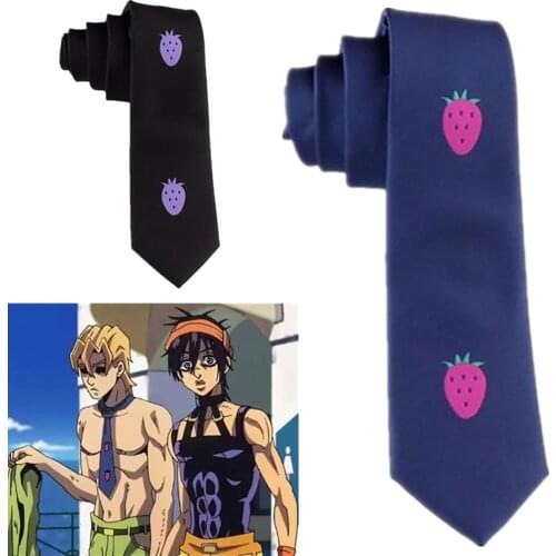 Anime JoJo Bizarre Adventure Necktie KILLER QUEEN Kira Yoshikage Skull Neck Tie Halloween Cosplay Costume Accessories Man Woman