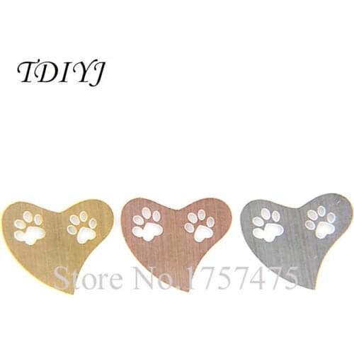 TDIYJ Hot Selling (20 pieces/lot) 21mm Mixed Heart Stainless Steel Cute Bear Claw Locket Plates Charms for 30mm Glass Locket