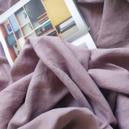 1M Pure Linen Purple Color 110inch 280cm Width 165gsm Weight Enzyme Stone Wash Softness Handfeel for Hometextile and Curtain