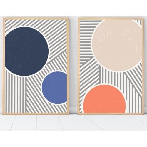 Trendy Abstract Geometric Shapes Poster Minimal Style Wall Art Canvas Painting Picture Living Room Interior Decoration