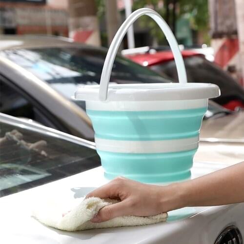 Indoor And Outdoor Universal Collapsible Bucket 3L/4.5L/9L Silicone Bucket Fishing Bucket Mop Bucket Camping Foldable Bucket