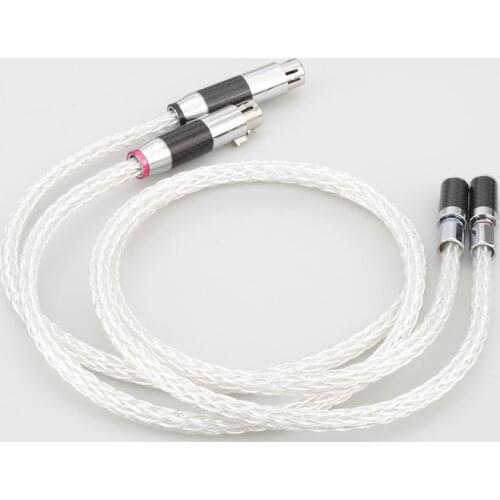 High Quality 8AAG Signature OCC Silver Plated RCA Male To XLR Female Plug Audio Cable XLR (female) To RCA (male) Audio Cable