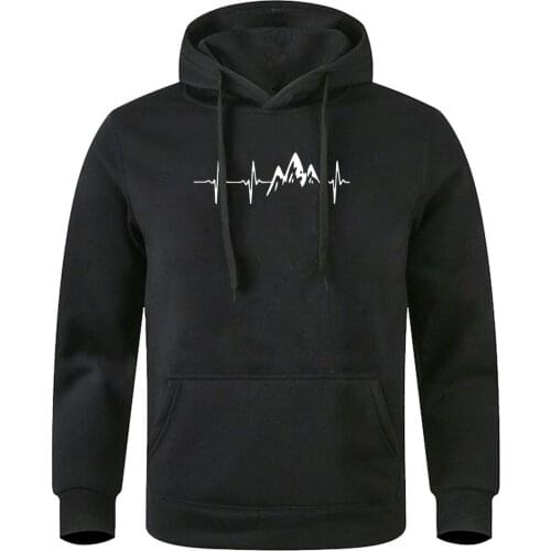 Winter Coat Mens Tracksuit electrocardiogram love Print Clothes Man Warm Brief Hooded Harajuku Sweatshirts Men Top Hoodies
