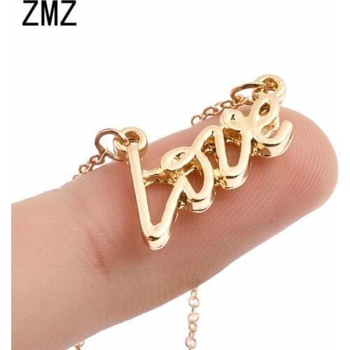 ZMZ 30pcs/lot 2018 Europe/US fashion love letter pendant lovely English word necklace gift for mom/girlfriend party jewelry