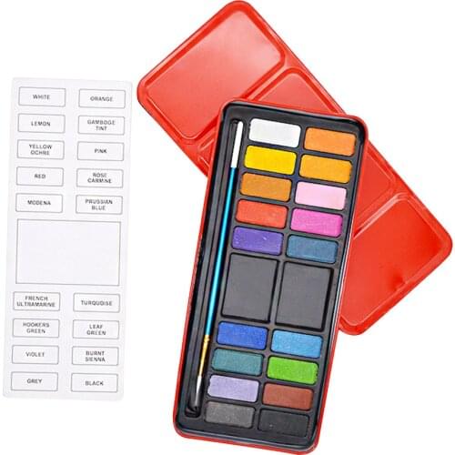 12/18/24 Colors Solid Watercolor Paint Set Classic Colors and Simple Durable Design Drawing Pigment Kid Art Painting Tool