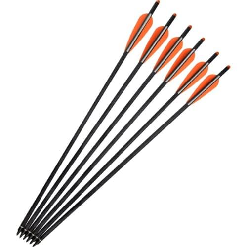 12X Crossbow Bolts 16" 18" 20" Carbon Arrows 4" Plastic Vane Archery Bow Hunting Free Shipping Screw Point 8.8mm Moon Knocks