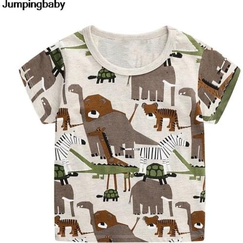 2021 Boys T-shirt Kids Clothes Summer Top Cute T Shirt Animal Dinosaur Tshirt Baby Boy Tee Shirt Roupa Infantil Enfant Koszulka