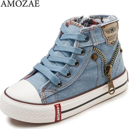 2021 Canvas Children Shoes Sport Breathable Boys Sneakers Brand Kids Shoes for Girls Jeans Denim Casual Child Flat Boots