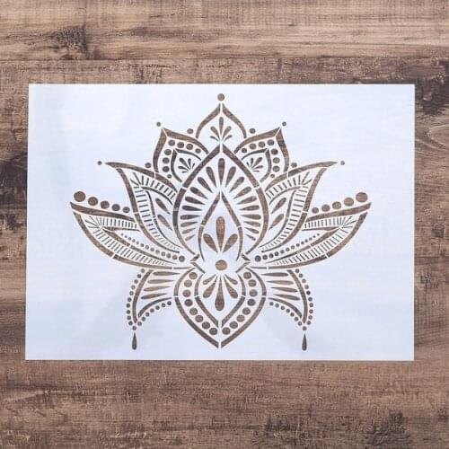 A4 A3 A2 Size DIY Craft Lion Mandala Stencil for Wall Painting Scrapbooking Stamping Stamp Album DecorEmbossing Paper Card