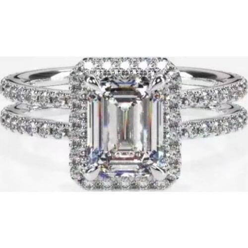 AA190 Custom 925 sterling silver 2.5 carat moissanite ring