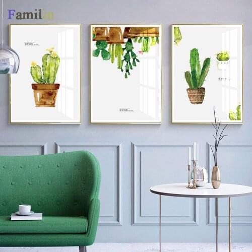 Watercolor Cactus Flower Aloe Nordic Posters And Prints Wall Art Canvas Painting Plant Wall Pictures For Living Room Home Decor