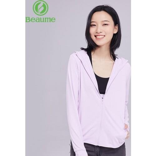 FMB01112Beaume brand womens Camping Hiking long sleeve sunscreen solid color Sweatshirt