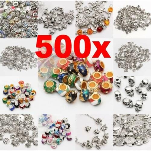 Wholesale Tibetan Silver ColorMixed Size Big Hole Loose Beads For Jewelry Making DIY Bracelet Needlework Charm Supplier