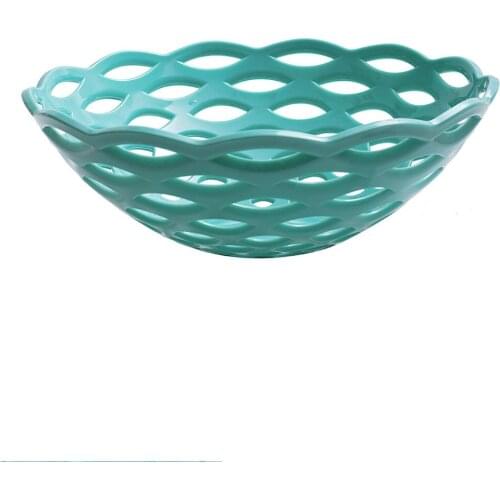 Turquoise Color Pit Fruit Bowl