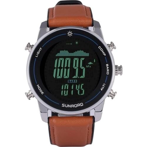 SUNROAD Digital Watch Mens 100M Waterproof Barometer Altimeter Thermometer Stopwatch Sport Wristwatch For Men Relogio Masculino