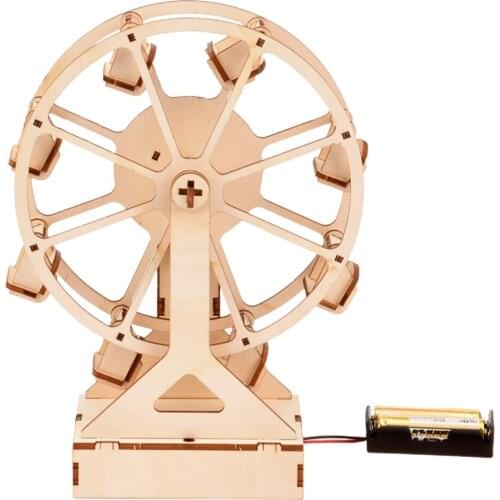 DIY Ferris Wheel Music Box Wooden Puzzle Anti-fall Durable Hand-made Puzzle Assembly Toy for Kids