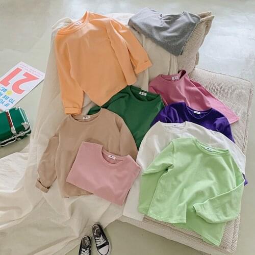 Kids Clothing 2-8 Years Baby Boys Long Sleeve T Shirt Autumn New Baby Casual Solid Cotton T-shirts Fashion Boys Bottoming Shirts