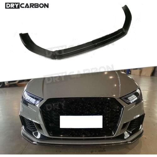 For Audi A3 RS3 2017 -2019 Carbon Fiber / FRP Front Bumper Lip Chin Spoiler Apron Not For A3 Standard S3 Car Styling
