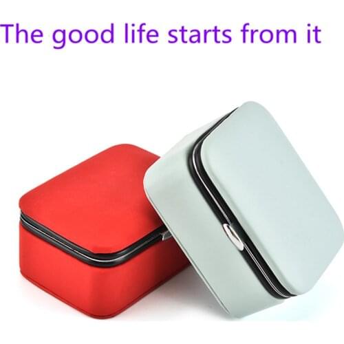 Travel jewelry packing box cosmetic makeup organizer Jewelry box earrings display rings organizer jewellry casket carrying case