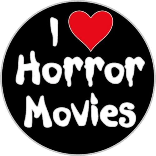 I love horror movies enamel pin