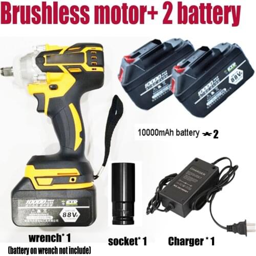 Electric Wrench 88V 10000mAh Multifunctional Battery Infinitely Variable Speed Electric Impact Wrench Woodworking
