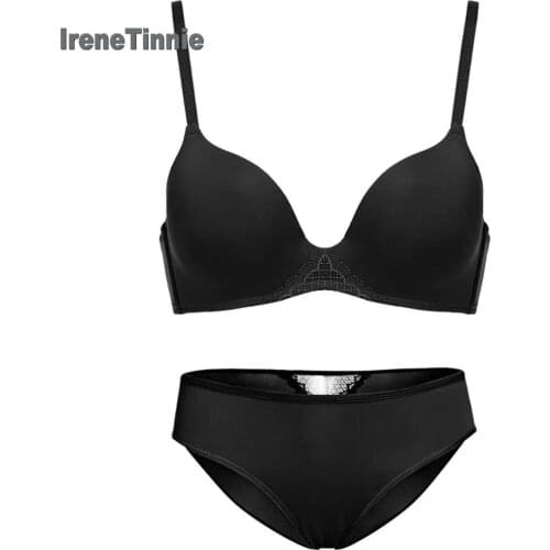 IRENE TINNIE Sexy One Piece Bra Set Women Push Up Light Thin Breathable Underwear Adjustable Shoulder Strap Without Steel Rings