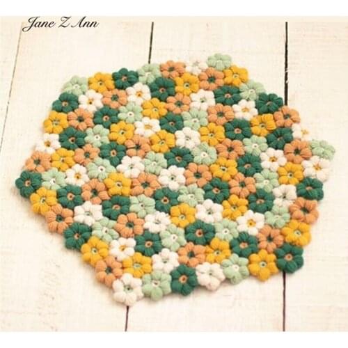 Jane Z Ann Spring flower hand-woven mat newborn baby shoots small blanket studio shooting accessories