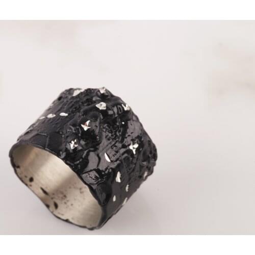 UM US JEWELRY Black Color Unisex Ring