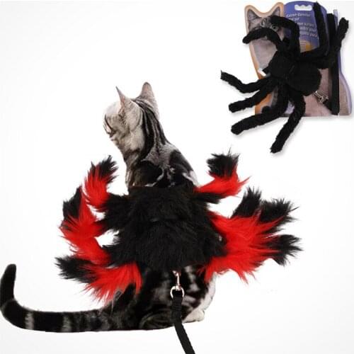 Halloween Pet Spider Clothes Simulation Black Spider Puppy Cosplay Costume For Dogs Cats Party Cosplay Funny Outfit