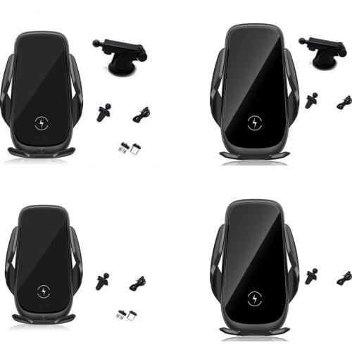 Magnetic Car Charger 15W Qi Fast Charging Car Wireless Phone Holder Mount with Toutch Sensing Automatic Telescopic Clip