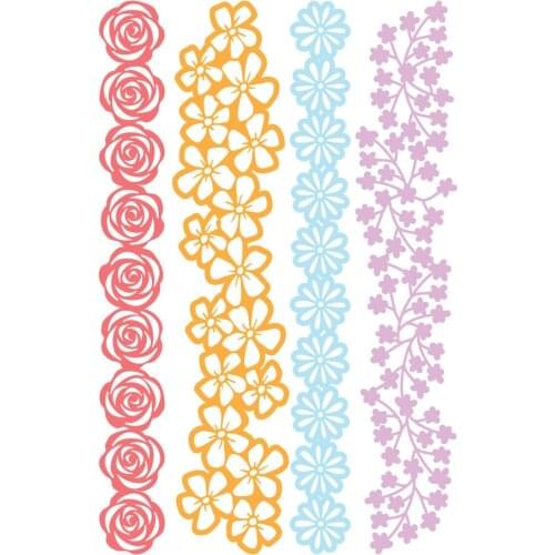 Floral Borders Metal Cutting Dies Scrapbook Diary Decoration Stencil Embossing Template Diy Greeting Card Handmade 2021 New