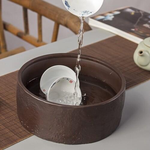 New tea ceremony accessories Chai Shao glaze large tea washing water bowl tea sea antique tea bowl