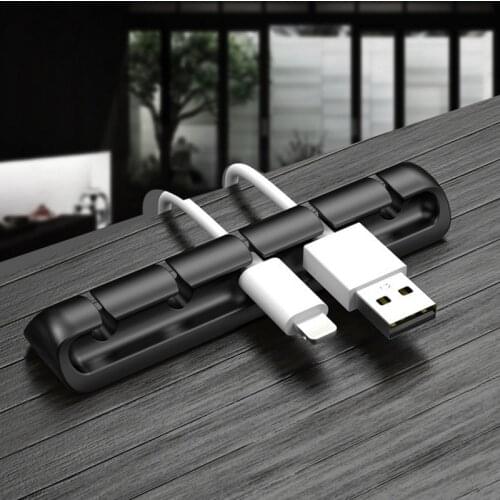 Cable Organizer Silicone USB Cable Winder Desktop Tidy Management Clips Cable Holder for Mouse Headphone Wire Organizer