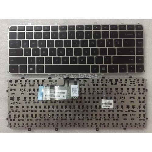 Free shipping genuine original laptop keyboard for HP Pavilion ENVY4 ENVY6 ENVY4-1000 ENVY6-1000 US keyboard with silver border