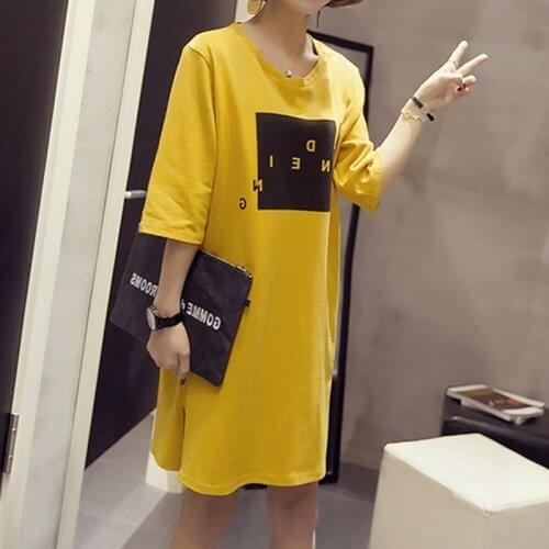 T Shirt Dress Women Summer Casual Loose Dresses Short Sleeve O Neck Tunic Mini Short Streetwear Letter Print Dress Clothings