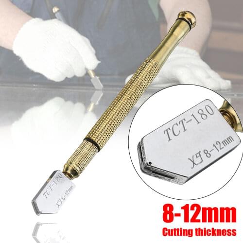 Portable Antislip Metal Handle 170mm Glass Cutting Tool Straight Head Oil Feed Glass Cutter Glass Ceramic Tile Cutter Hand Tool