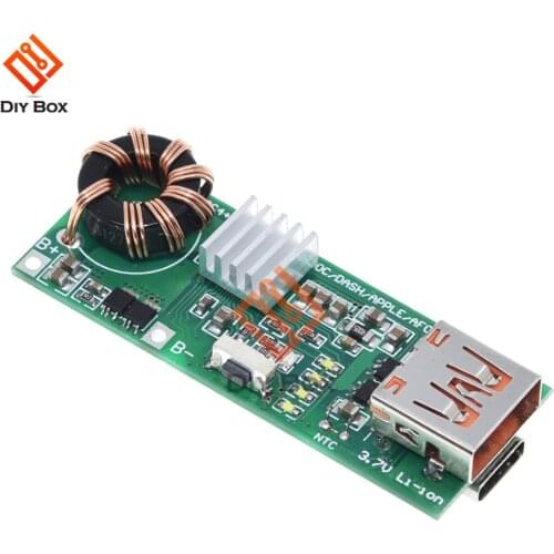 QC4.0 QC3.0 PD USB Type-C Quick Charge Board 3.7V to 5V 9V 4.5A 18W Boost Mobile Phone Power Bank Charger Module