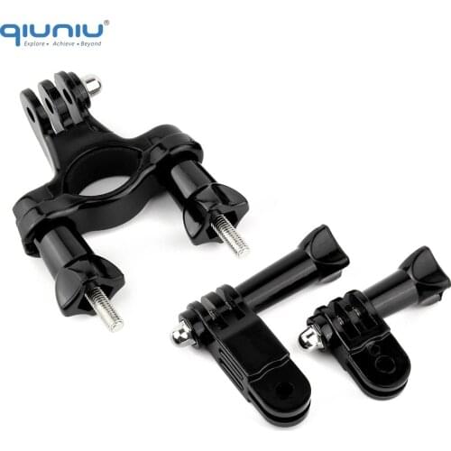 QIUNIU Bike Motorcycle Handlebar Seatpost Pole Mount + 3-Way Adjust Pivot Arm Tripods Mounts for GoPro Hero 2/3/4/5/6 for SJCAM