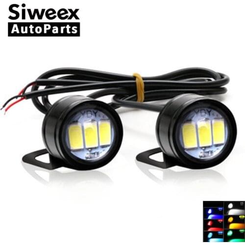 2 Pcs 3SMD 5730 Eagle Eye LED Reverse Backup Light DRL Daytime Running Signal Bulb Fog Lamp for Motorcycle White 12V