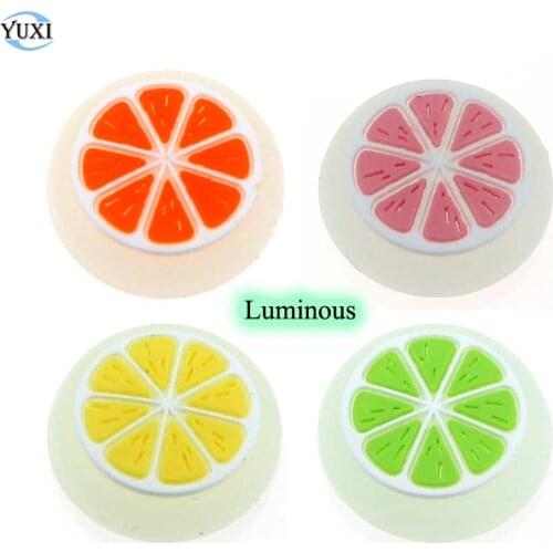 YuXi 2pcs Luminous lemon Thumb Stick Grips Caps for Nintend Switch Lite JoyCon Gamepad Joystick Cover for Joy-Con Silicone Case