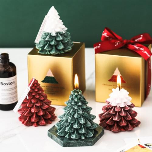 Home Decoration Christmas tree scented candles snowflake Christmas decoration ornaments with souvenir scented candle gift boxes