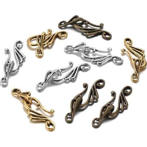 10pcs Antique Bronze Gold Musical Note Shape Zinc Alloy Toggle Clasps Hooks For Necklace Bracelet Jewelry Making Supplies DIY