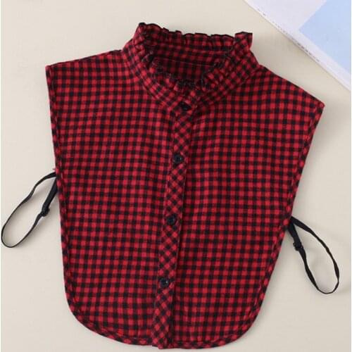 Ladies Women Adult Detachable Lapel Shirt Fake CollarFake Collars Women Korean Chiffon Small silver Beaded Womens Button Down