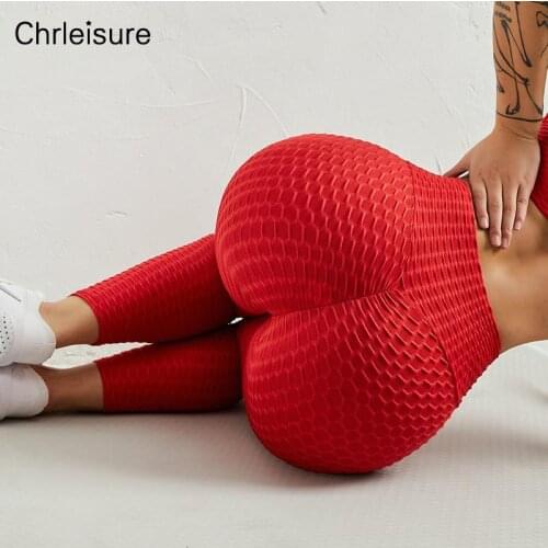 CHRLEISURE Anti Cellulite Leggings Women High Waist Fitness Workout Push Up Legging Solid Color Running Women Leggings Pants