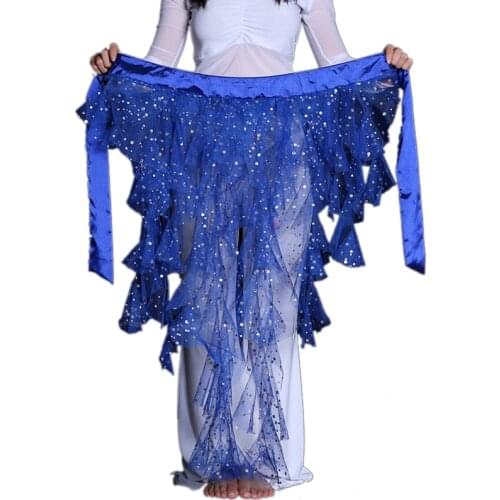 Tribal Real Rushed Women Belly Dance Top Women Sexy Belly Dance Costume Hip Scarf Wrap Belt Skirt Waves Tassel 9 Colours