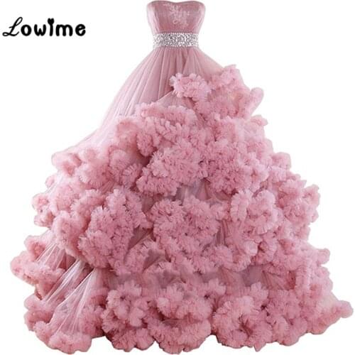 Luxury Cloud Evening Dress Ball Puffy Prom Dresses Real Image With Beaded Tulle Women Fashion Party Gown Vestido De Festa
