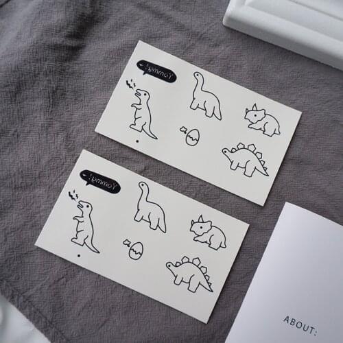 1PCs Creative Water Transfer Tattoo Sticker Cute Cartoon Dinosaur Egg Cat Bird Tattoo Waterproof Temporary Body Fake Tattoos